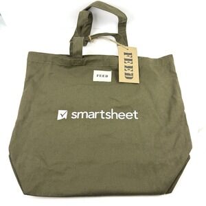 Feed Tote Bag Olive‎ Green Lightweight Shopper Smartsheet Logo Brand New